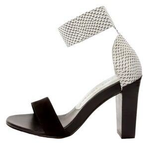 Chinese Laundry Balance Black and White Single Strap Sandals